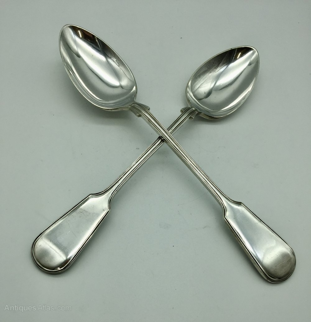 Antiques Atlas Antique Pair Silver Plated Serving Spoons