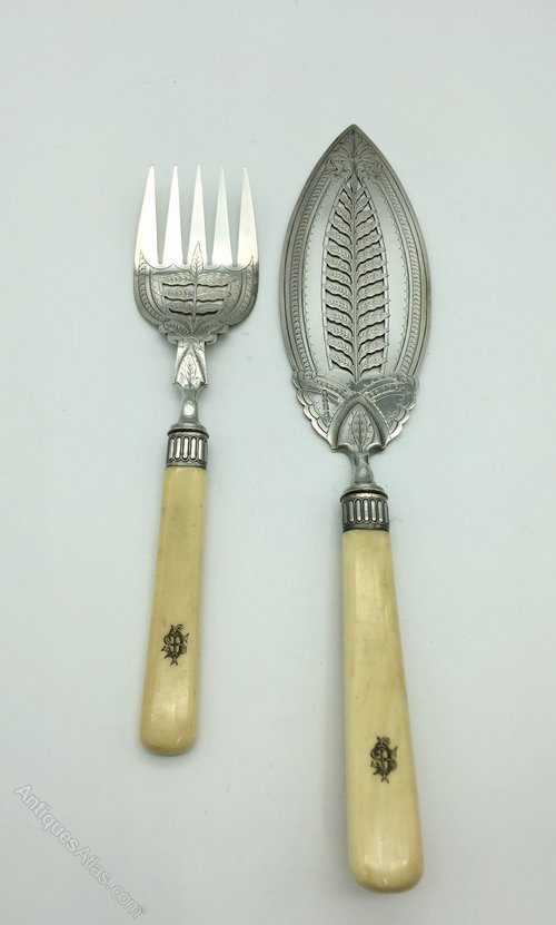 Antiques Atlas Antique Set Silver Plated Fish Servers Circa 1890