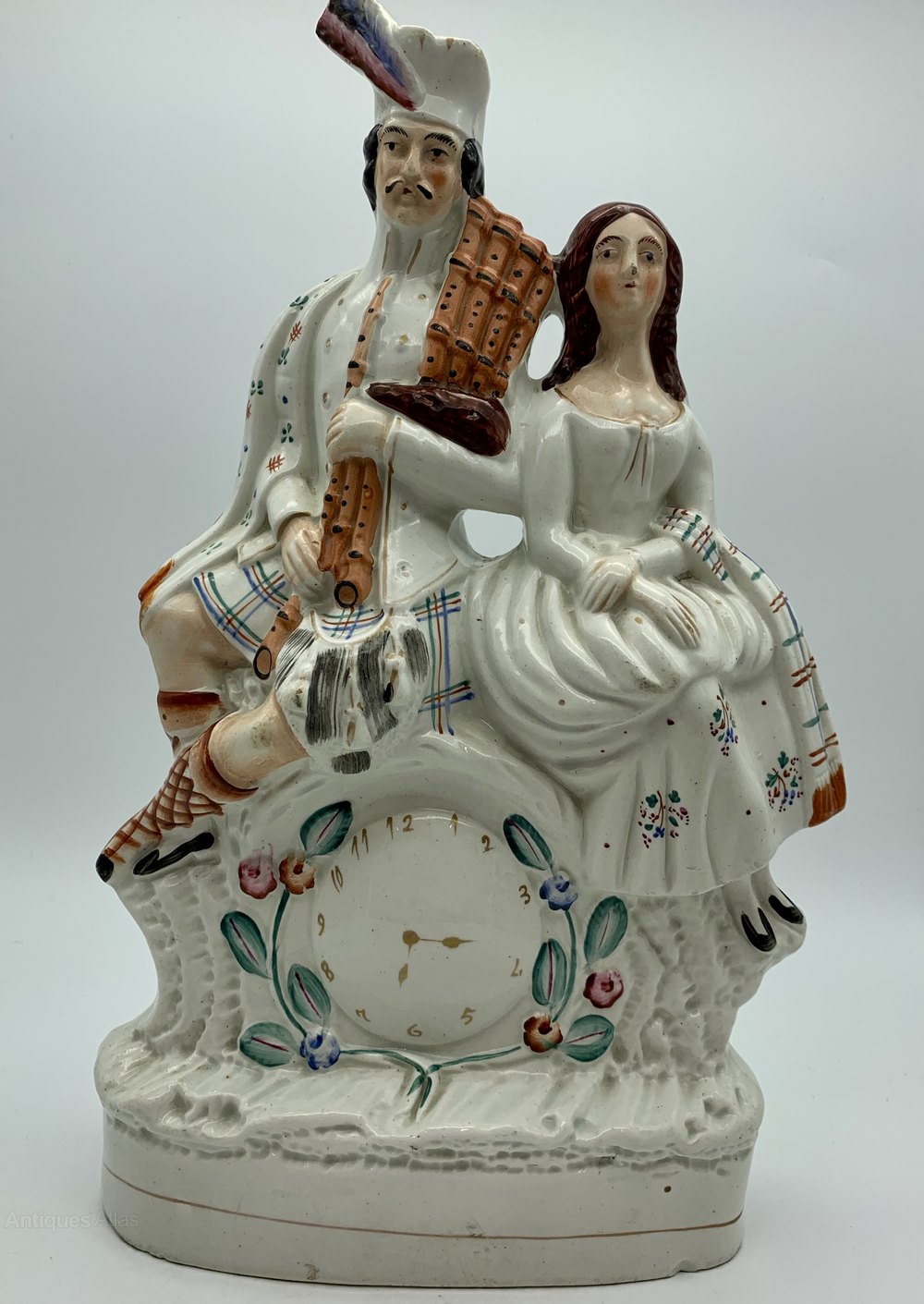 Antiques Atlas Antique Staffordshire Pottery Clock Figurine C1865