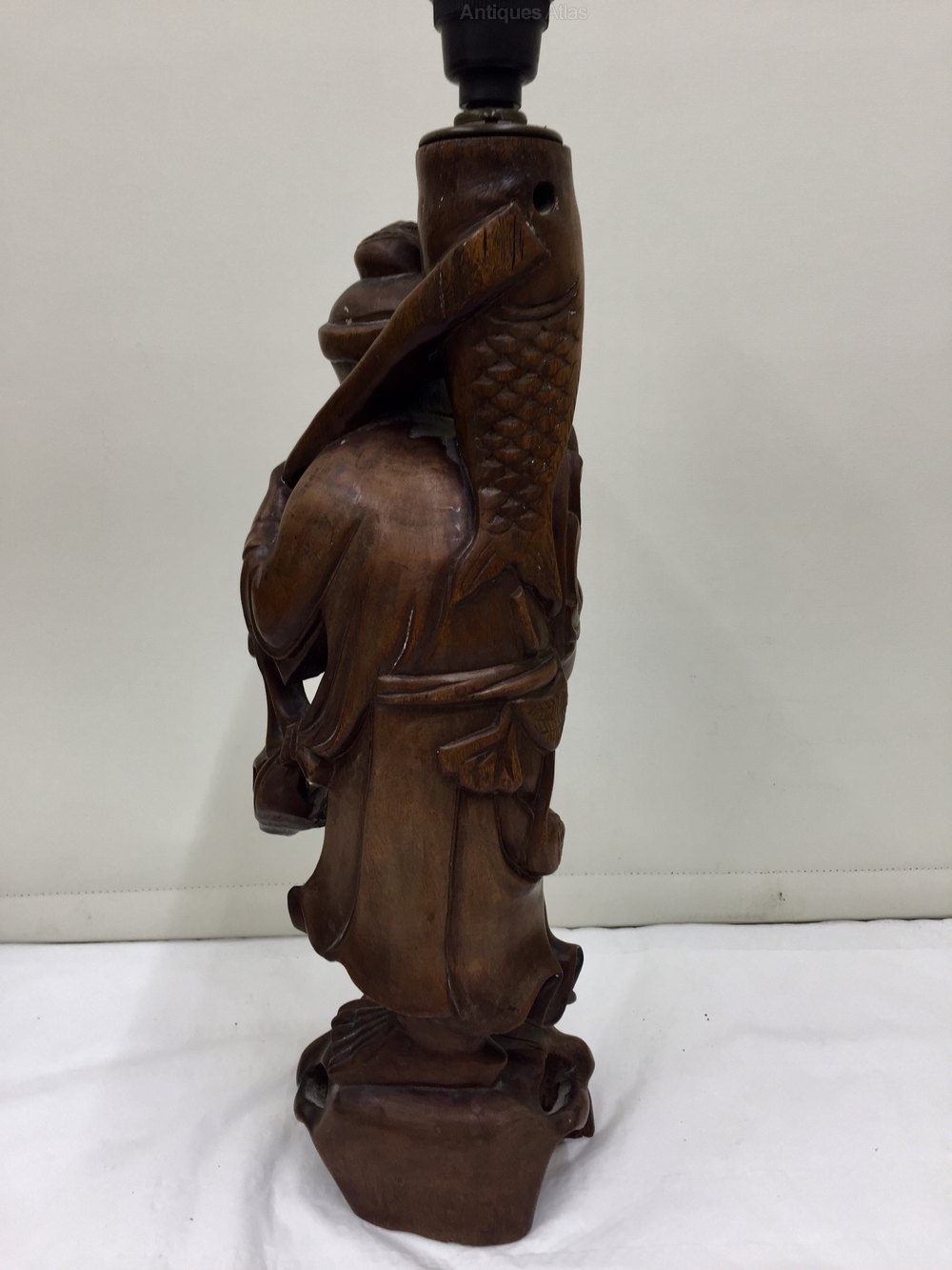 Antiques Atlas Chinese Carved Hardwood Figurine Lamp