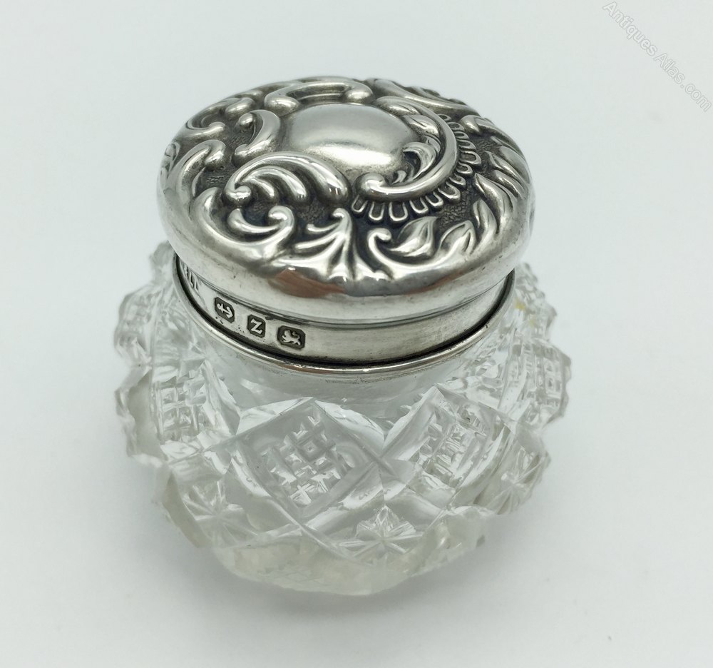Antiques Atlas Cut Glass Silver Lid Trinket Box Circa 1899