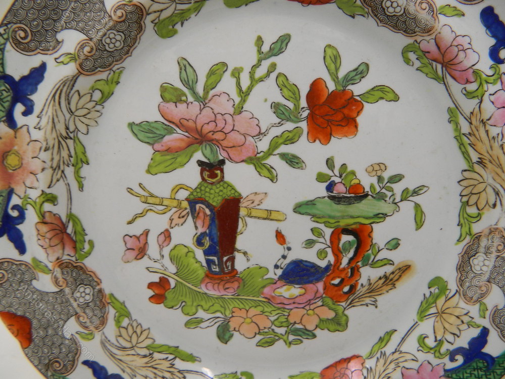 Antiques Atlas Early Masons Ironstone Deep Rimmed Dish Circa 1820