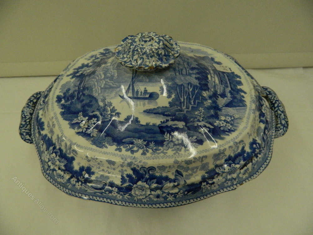 Antiques Atlas Early Minton Blue & White Transfer Print Tureen