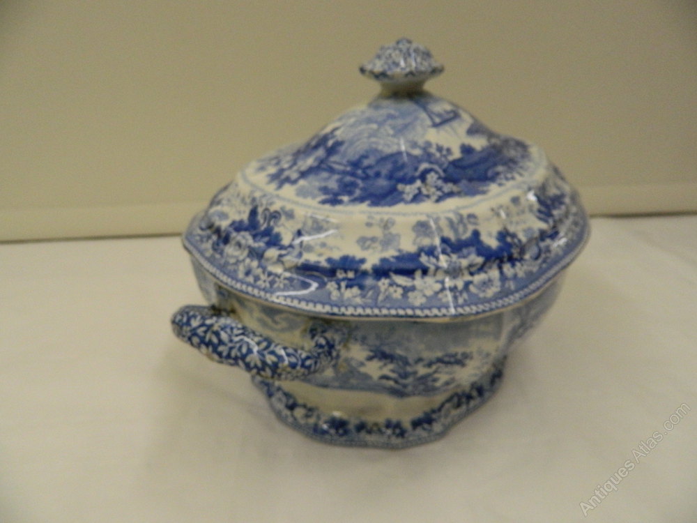 Antiques Atlas Early Minton Blue & White Transfer Print Tureen