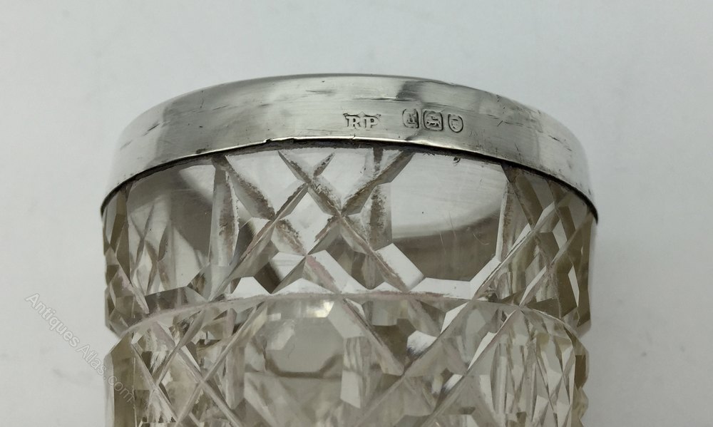 Antiques Atlas Edwardian Cut Glass Vase Silver Rim Circa 1912