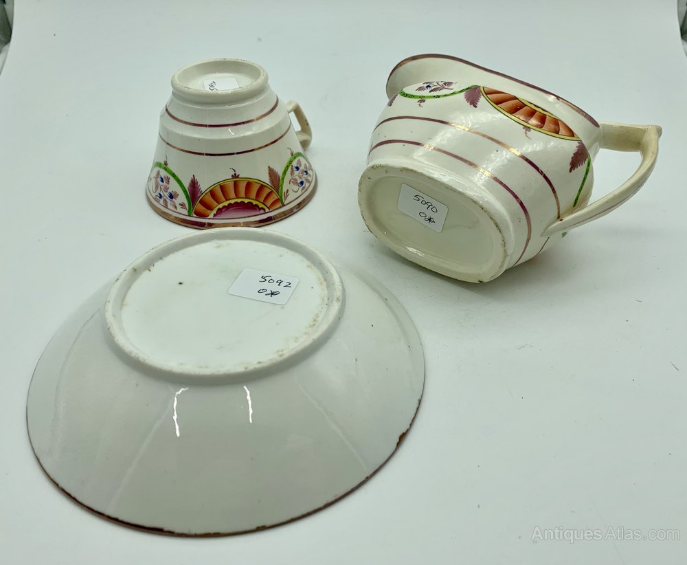 Antiques Atlas English Porcelain Cream Jug Cup & Saucer C. 1825