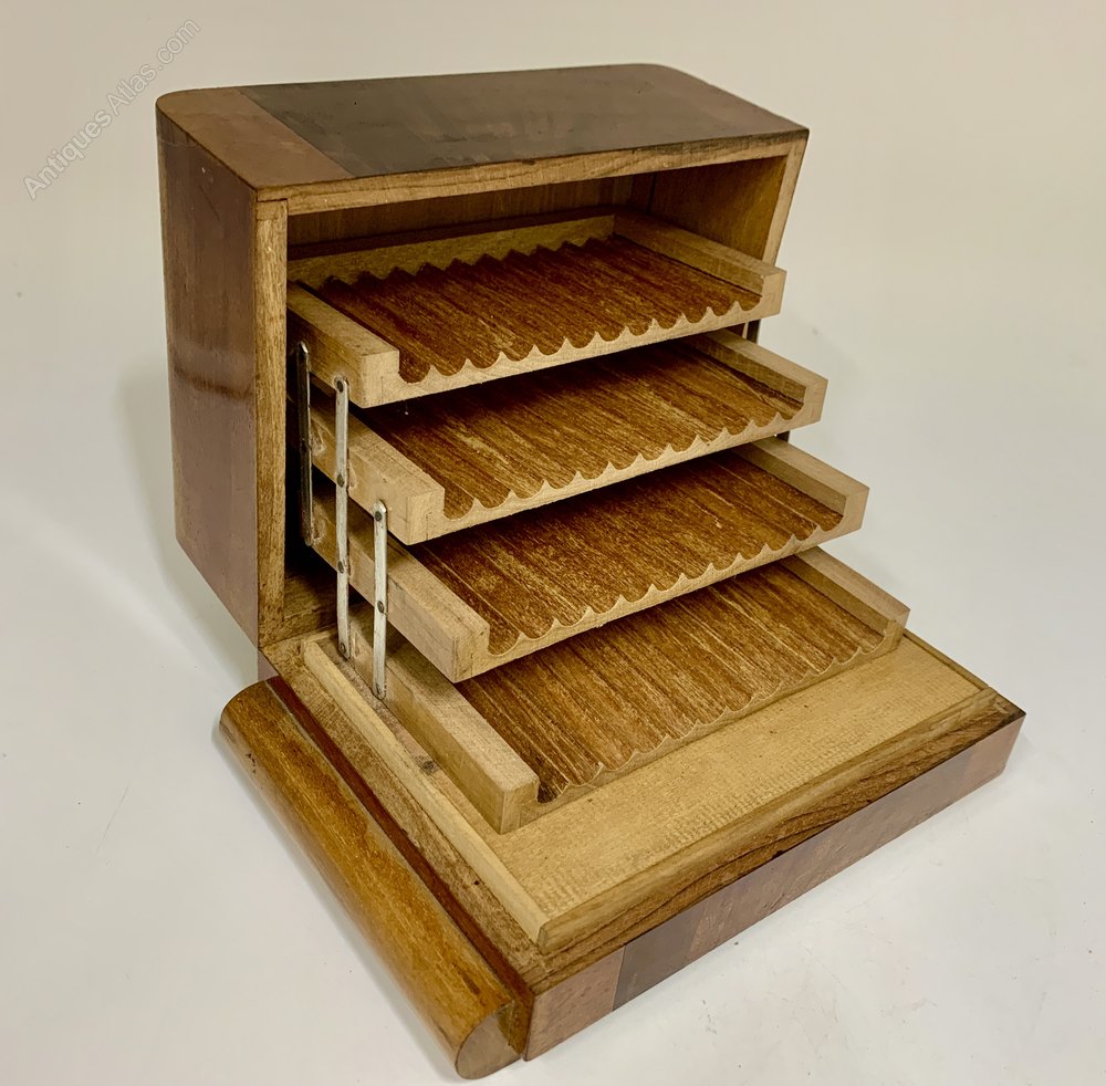 Antiques Atlas Italian Art Deco Mahogany Cigarette Box Circa 1944