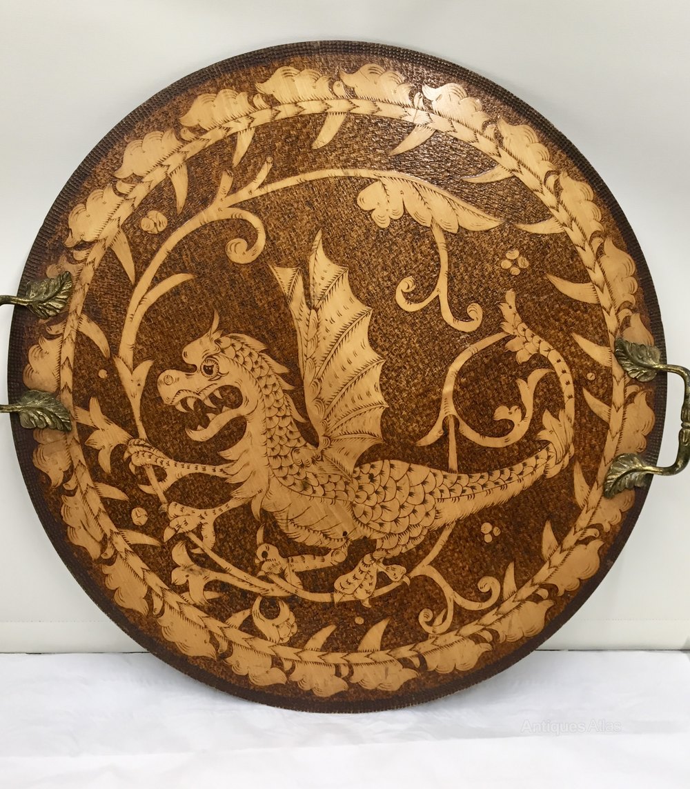 Antiques Atlas Large Arts & Crafts Dragon Tray Circa 1895