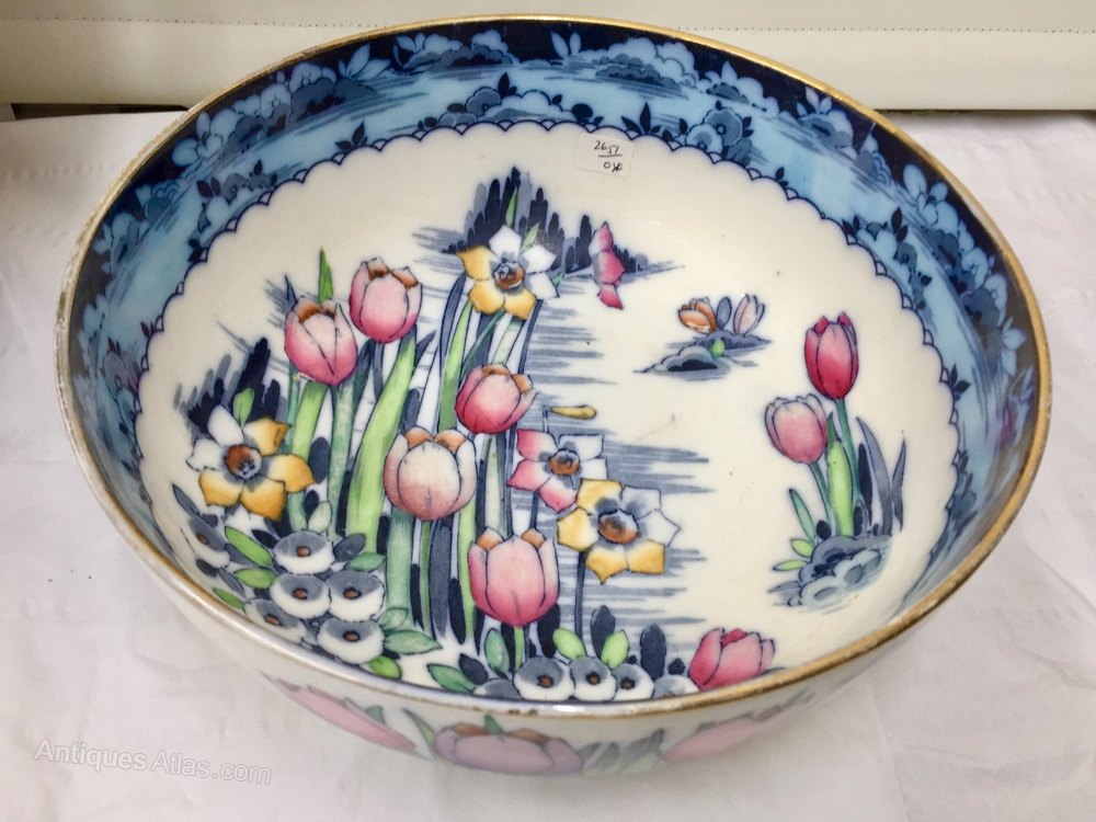 2 Bols Anciens Keeling & Co Ltd – Losol Ware, Motif Floral Orange, Angleterre