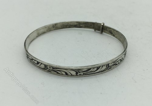 silver christening bangle engraved