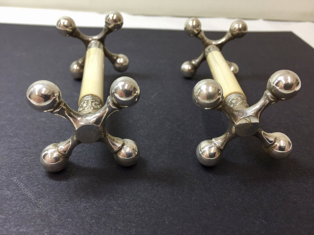 Antiques Atlas Pair Silver Plated Carving Knife Rests
