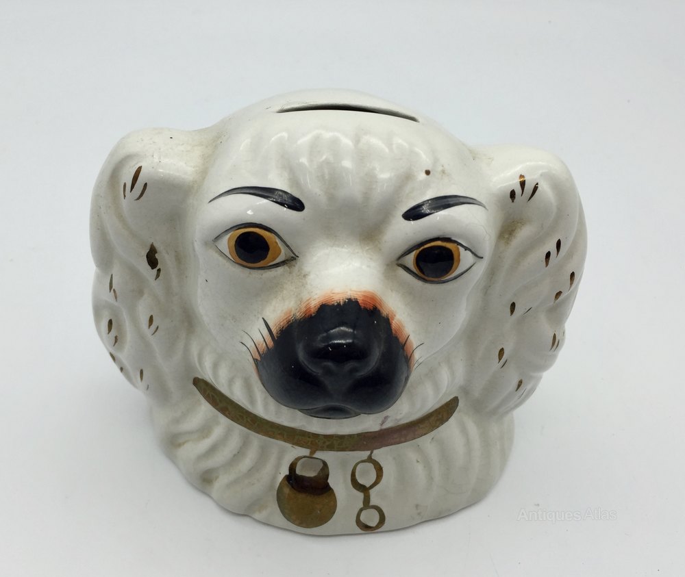 Antiques Atlas Staffordshire Pottery Dog Money Box Circa 1865
