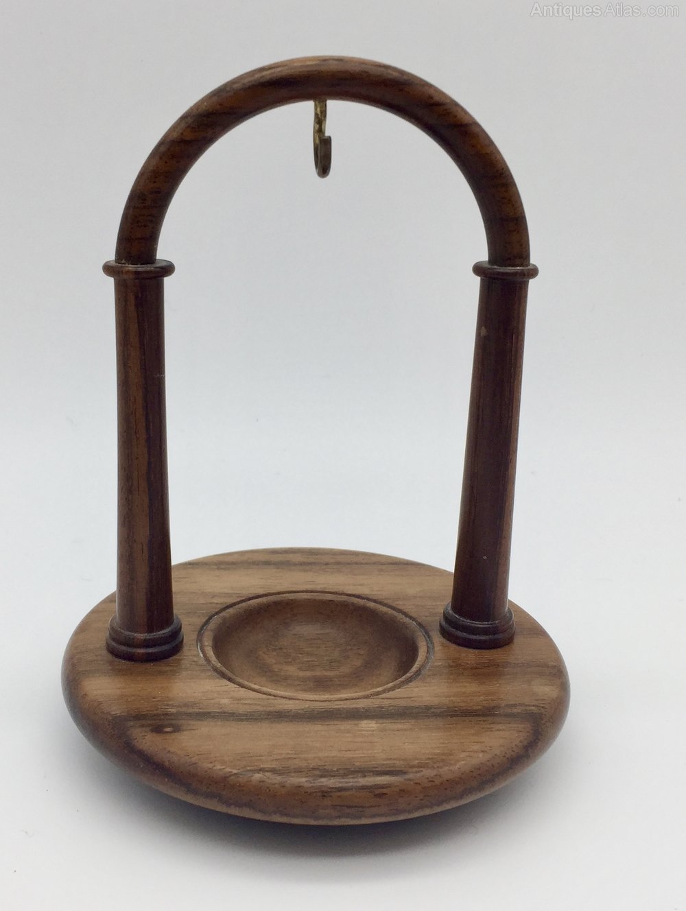 Antiques Atlas Turned Walnut Wood Pocket Watch Stand