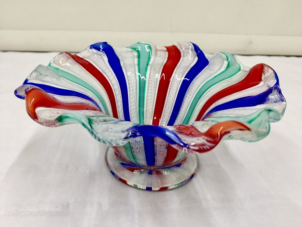 Antiques Atlas Murano Latticino Glass Dish Circa 1960's