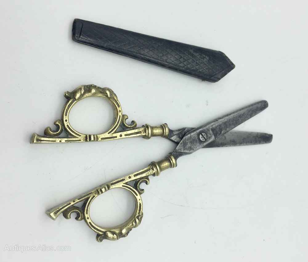 Antiques Atlas Victorian Scissors In Leather Case Circa 1850