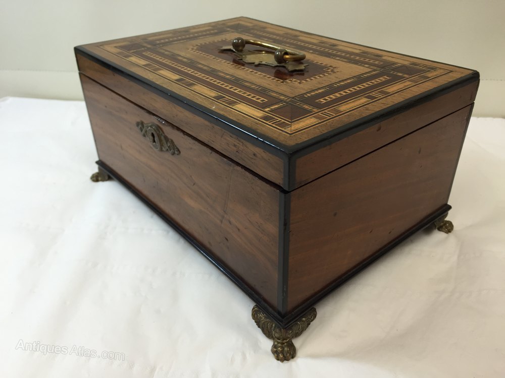 Antiques Atlas Victorian Walnut Sewing Box Circa 1820