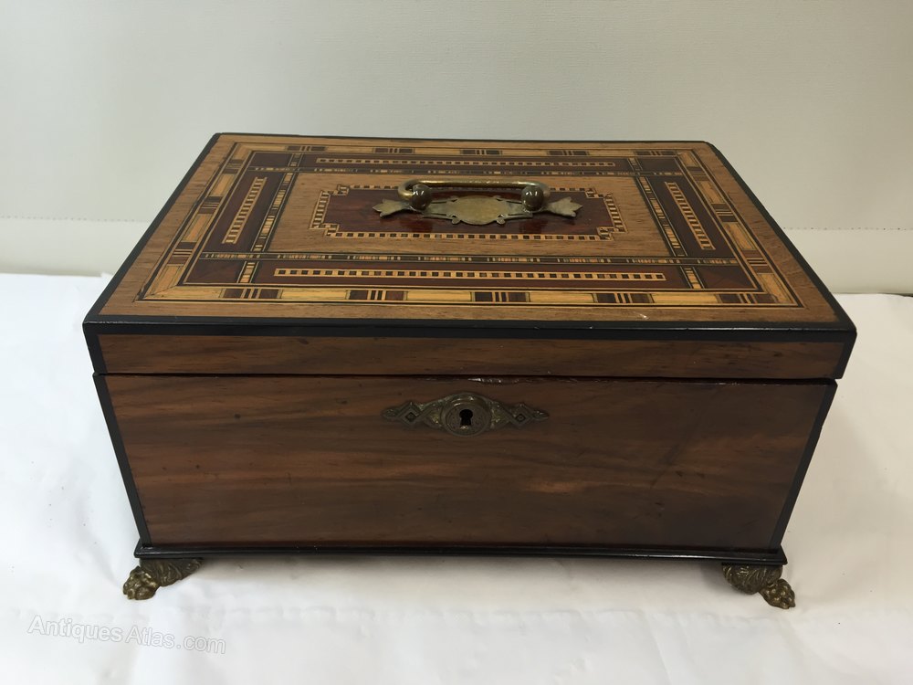 Antiques Atlas Victorian Walnut Sewing Box Circa 1820