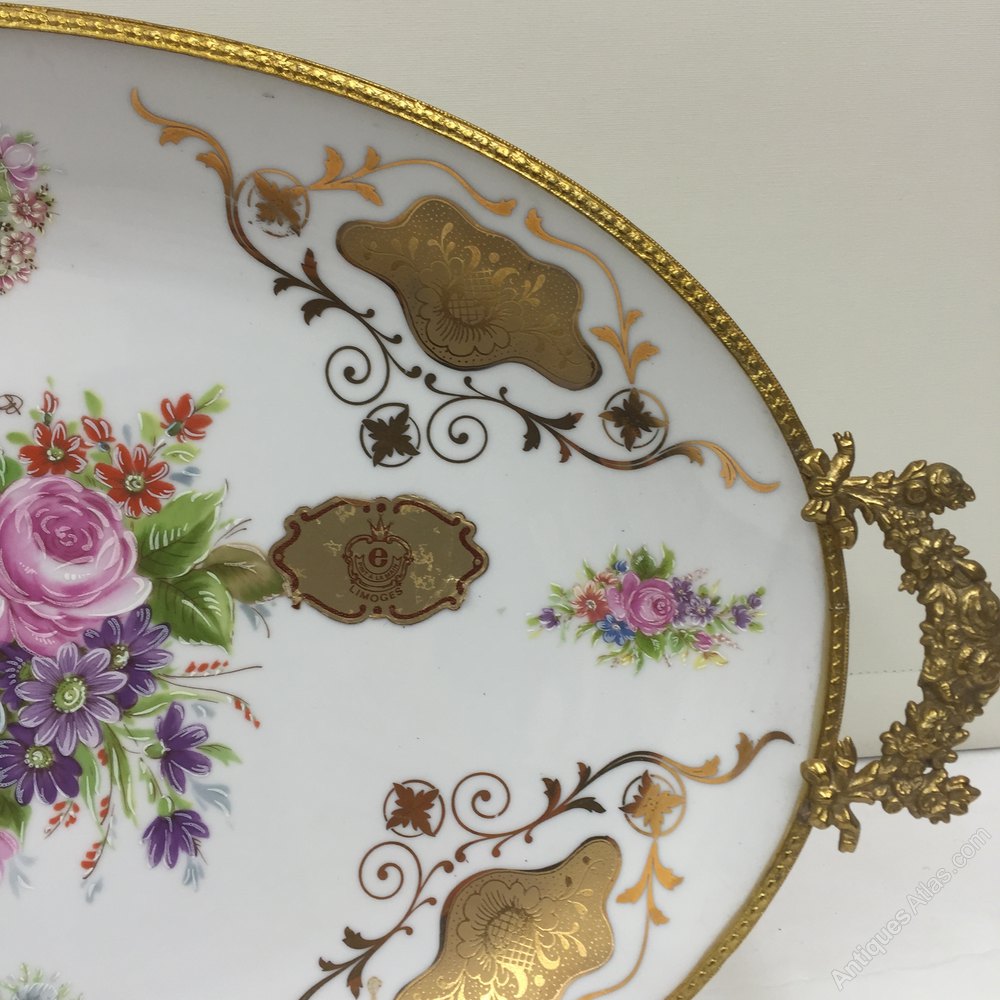 Antiques Atlas Vintage Limoge Porcelain Tray With Ormolu Mount