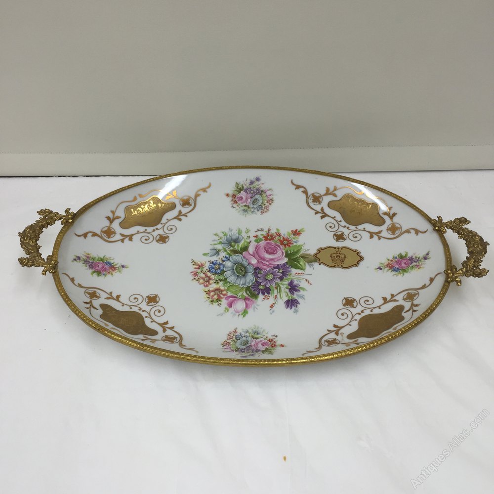 Antiques Atlas Vintage Limoge Porcelain Tray With Ormolu Mount