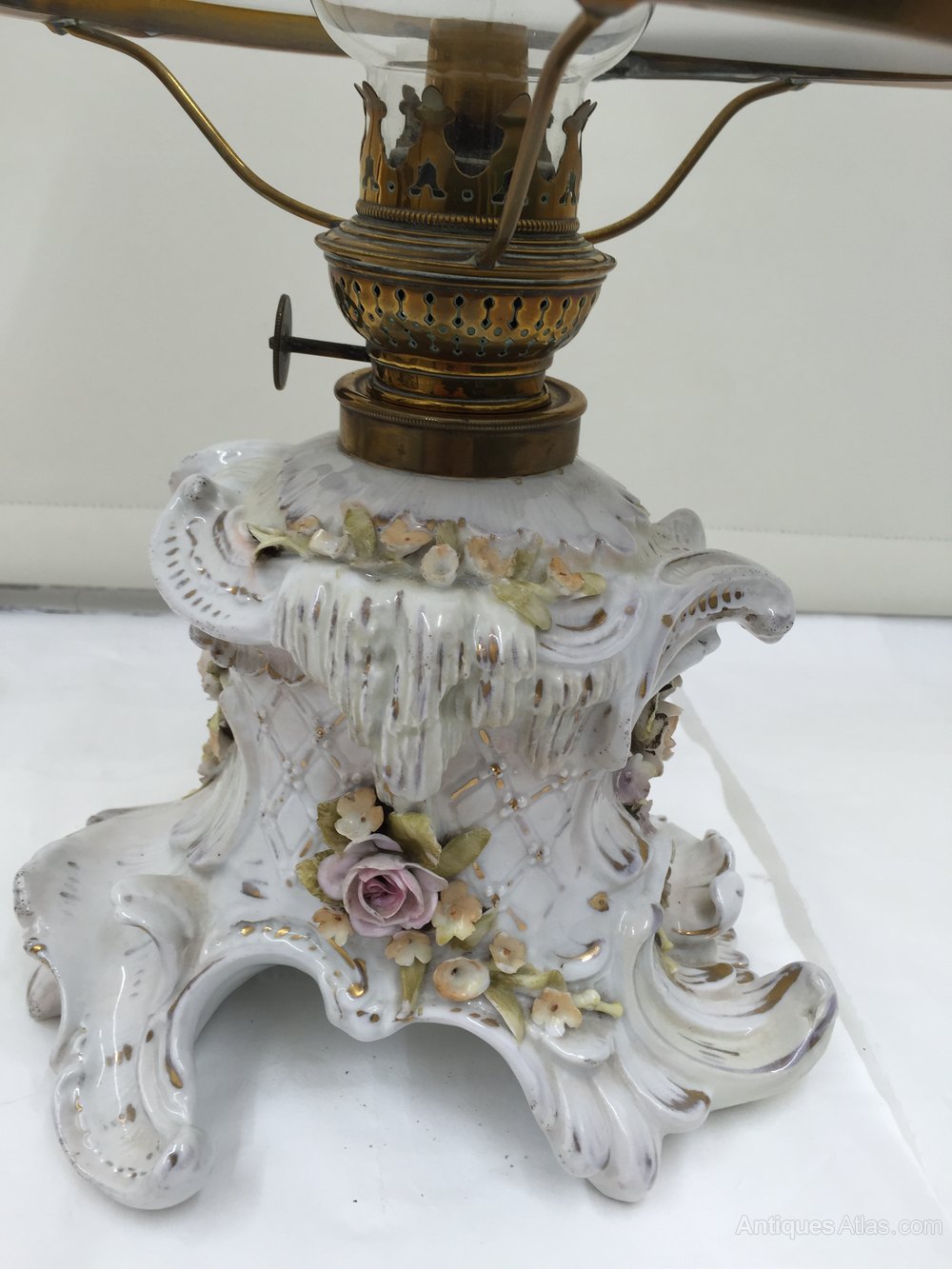 Antiques Atlas Volkdstet Porcelain Oil Lamp Circa 1870