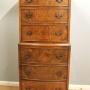 Antique Burr Walnut Chest on Chest of Drawers