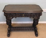 Antique Carved Oak Side / Centre Table