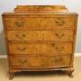 Antique Figured Walnut Bow Front Chest of Drawers