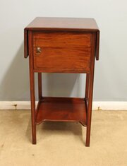 Antique Mahogany Bedside Cabinet Lamp Table