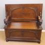 Antique Oak Monks Bench / Hall Seat
