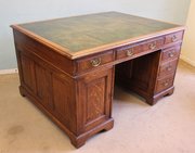 Antique Oak Partners Writing Desk