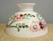 Antique Opaline Painted Hanging Oil Lamp Shade
