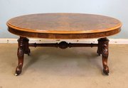 Antique Victorian Burr Walnut Coffee Table. 