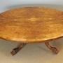 Antique Victorian Burr Walnut Oval Coffee Table