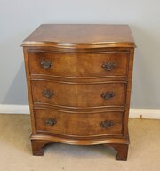 Antique Walnut Bedside Chest Of Drawers