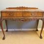 Antique Walnut Two Drawer Serving Side Table
