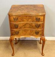 Burr Walnut Bedside Small Chest Drawers