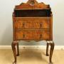 Burr Walnut Bedside Table Side Occasional Table