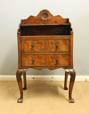 Burr Walnut Bedside Table Side Occasional Table