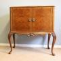 Burr Walnut Side Cabinet Cocktail Drinks Cabinet. 