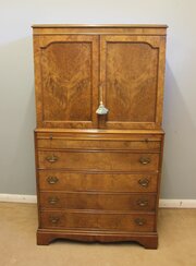 Burr Walnut Tallboy Chest Drawers