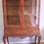 Figured Walnut Glazed Display Cabinet