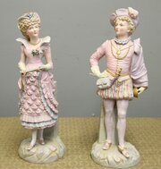 Fine Pair Large Antique Bisque Figurines