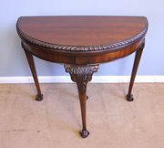 Mahogany Games Card Table Console Side Table 
