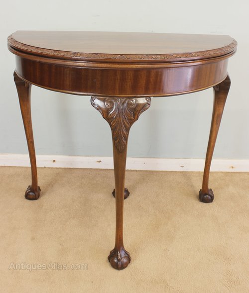 Mahogany Half Moon Side Table / Card Table Antiques Atlas