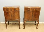 Pair Antique Walnut Bedside Cabinets