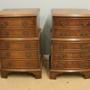 Pair Walnut Bedside Cabinets / Chest of Drawers