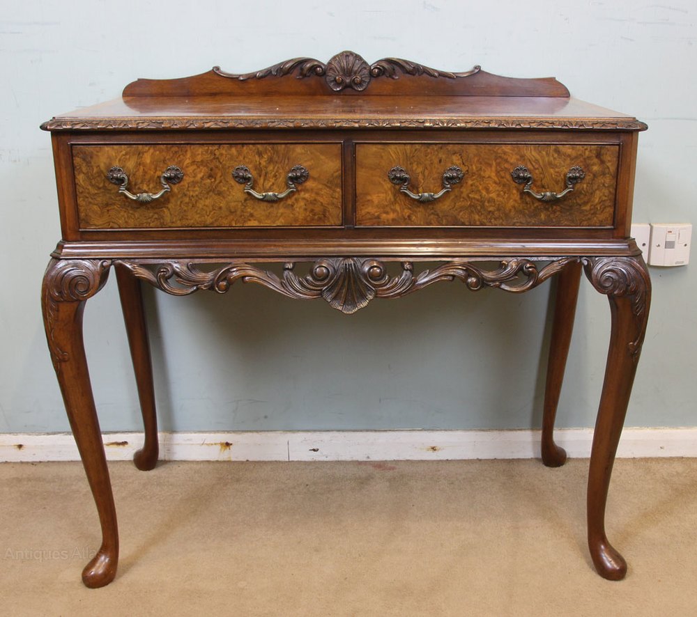 Queen Anne Style Burr Walnut Side Table Antiques Atlas