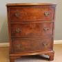 Small Burr Walnut Bedside Chest of Drawers