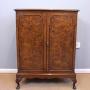 Two Door Burr Walnut Cupboard Side Cabinet