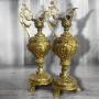 Antique pair of gilt bronze French ewers 